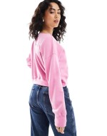 off shoulder boyfriend sweat top in pink