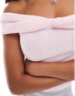 brushed rib foldover twist  in baby pink