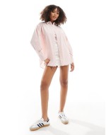 oversized shirt in pink stripe