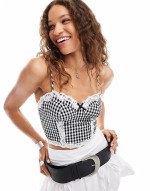 western gingham corset cami top