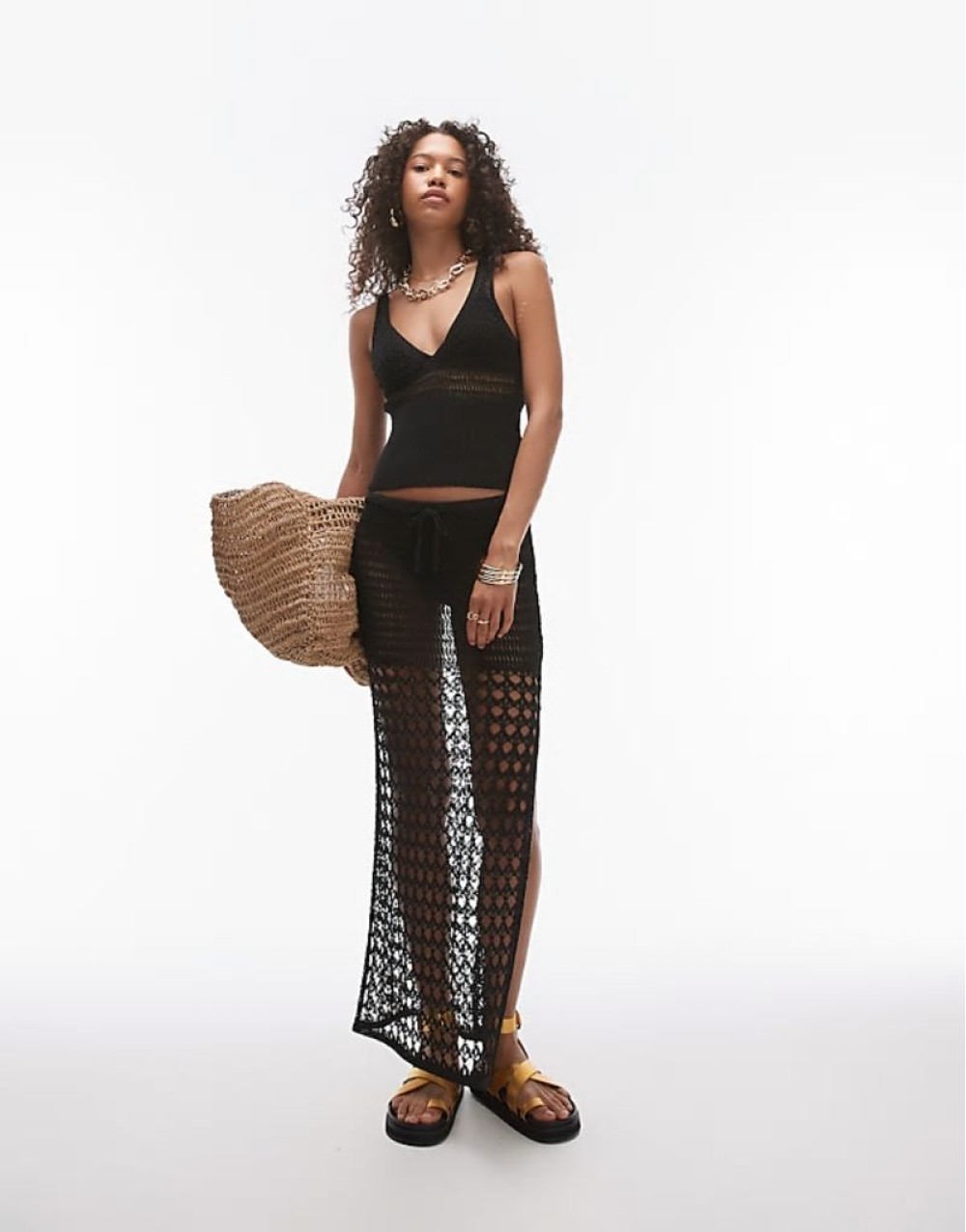 Premium knitted stitchy co-ord skirt and vest