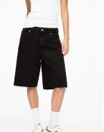 denim jorts in black