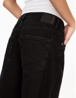 denim jorts in black