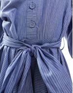batwing belted shirt dress in blue