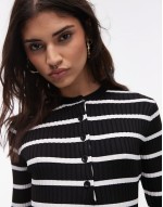 knitted button through maxi dress in mono