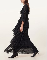 Nat ruffle dress in black