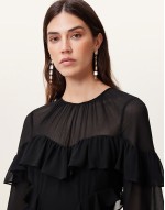 Nat ruffle dress in black