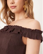 frill mini dress in chocolate