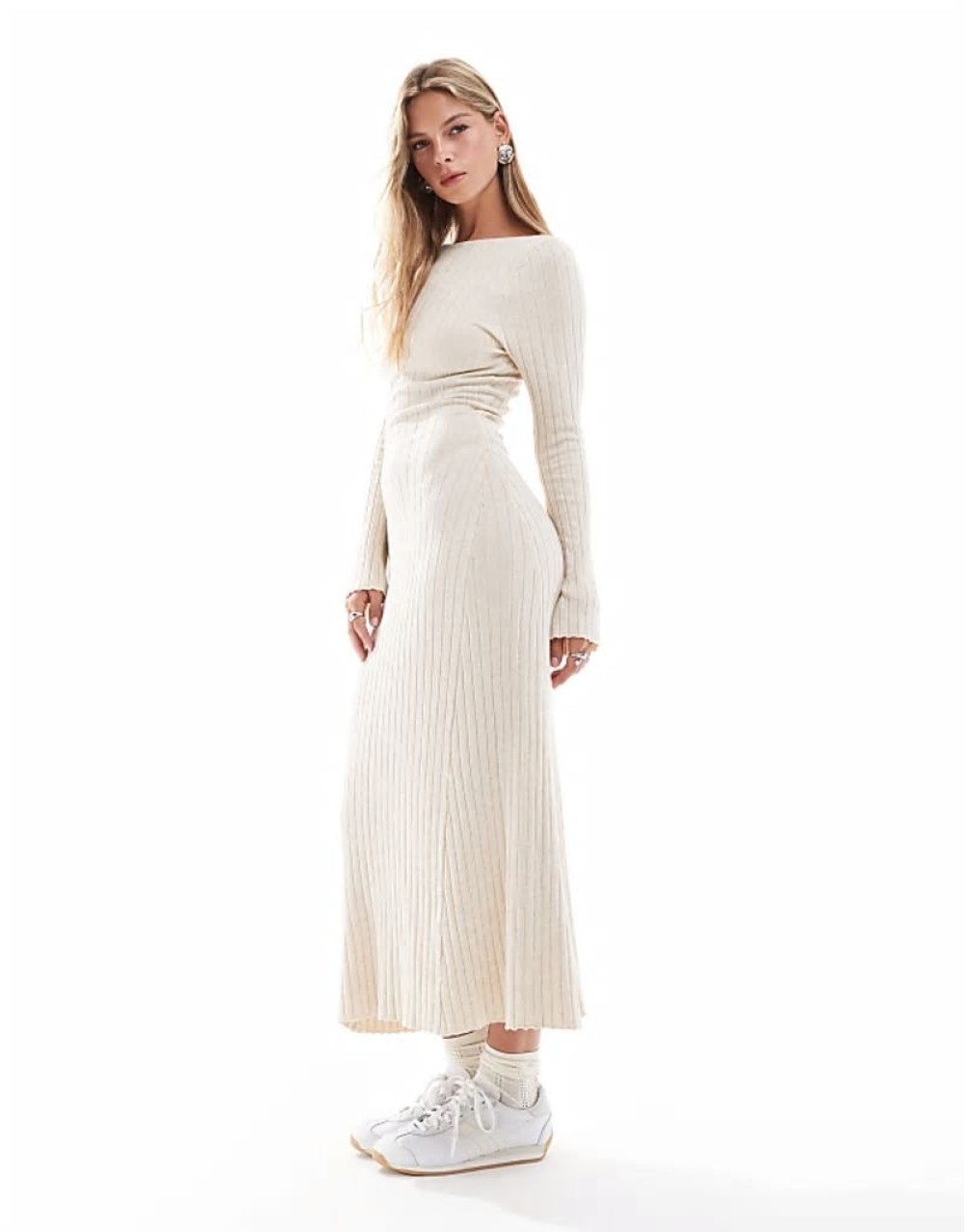Cotton On maxi knitted dress in oatmeal marle